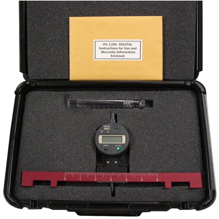 PGD-1200, Digital Pit Depth Gauge Kit with 12" Bridging Bar & Case by Exacto