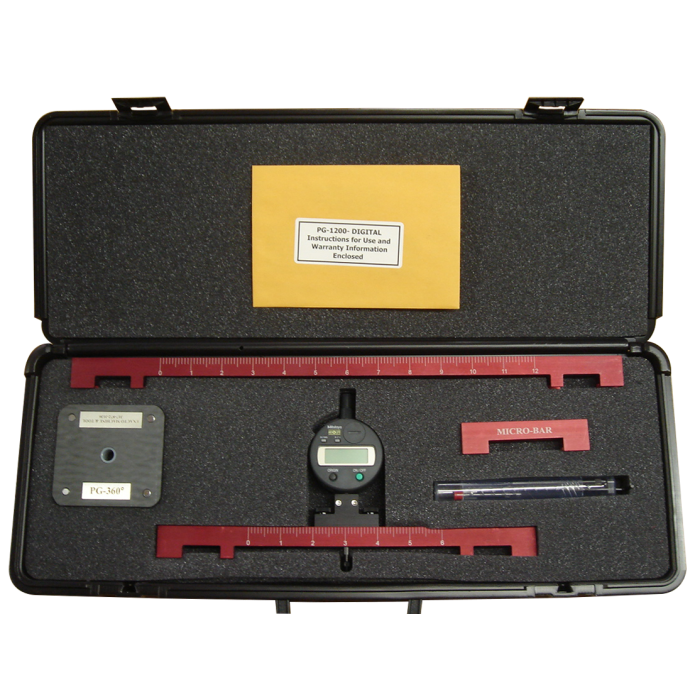 PGD-12/18/4/R, Digital Pit Depth Gauge Kit with 12", 18", 4" and 360° Rolling Base & Case by Exacto