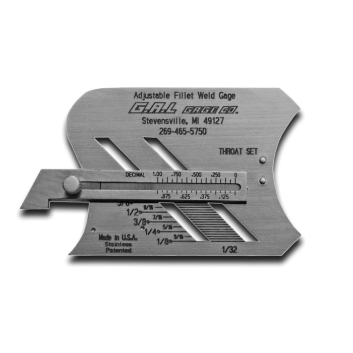 G.A.L. Gage, Cat #3, Adjustable Fillet Weld Gauge 